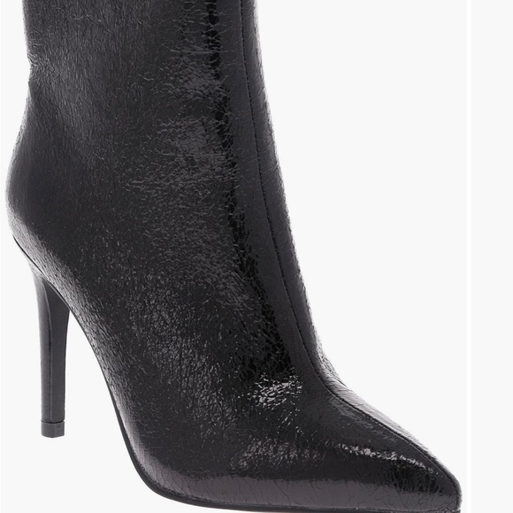 MIA Shiny Black Heeled Boots - Pointed-toe boot - Picture 7 of 7